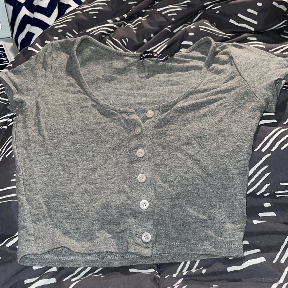 Grey Sweater Crop Top